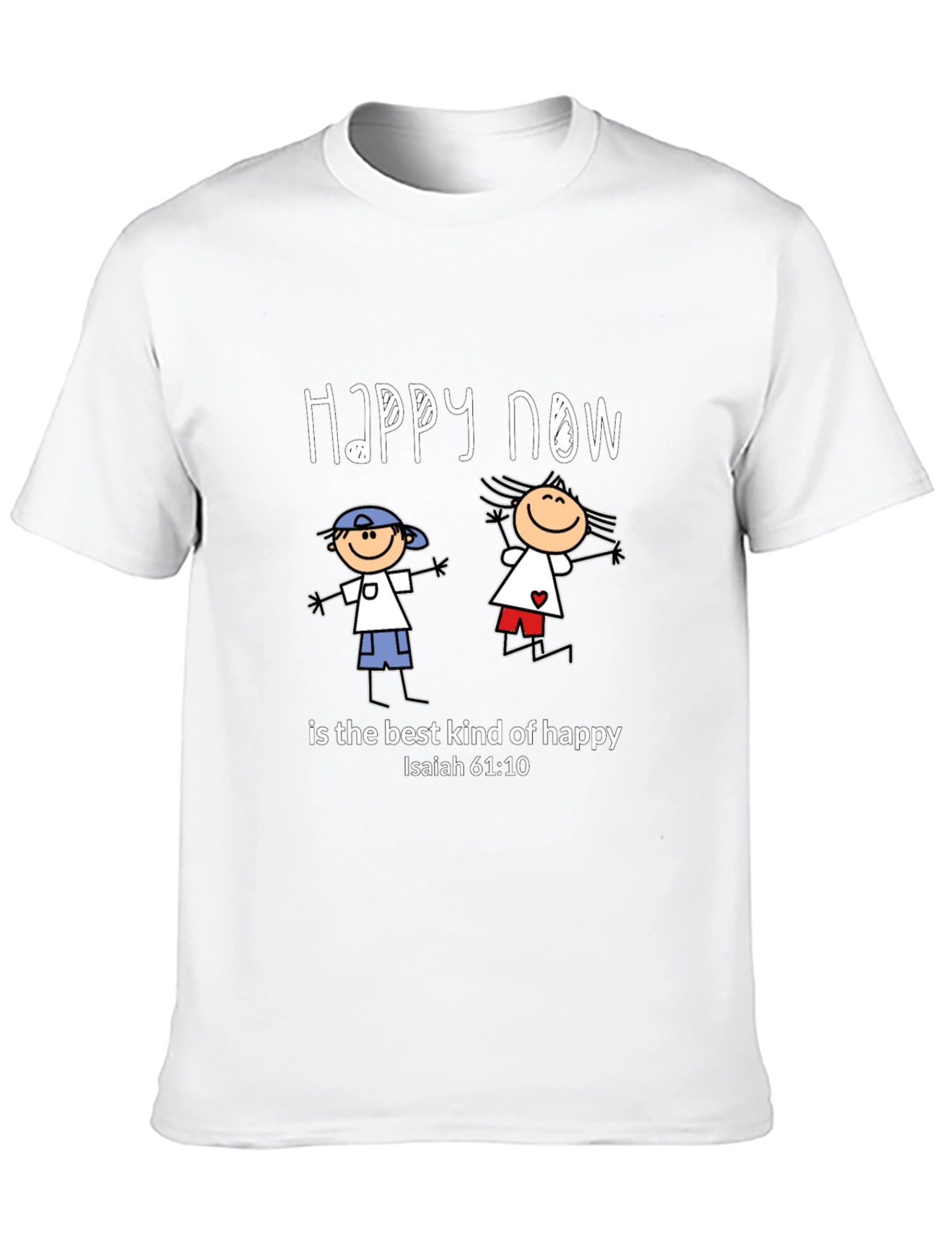 Happy Now Christian T-Shirt Isaiah 61:10 Black