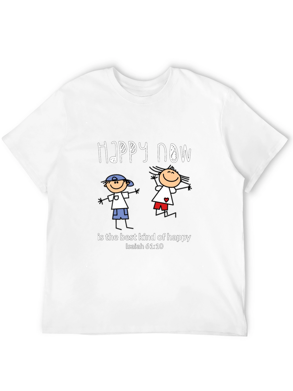 Happy Now Christian T-Shirt Isaiah 61:10 Black