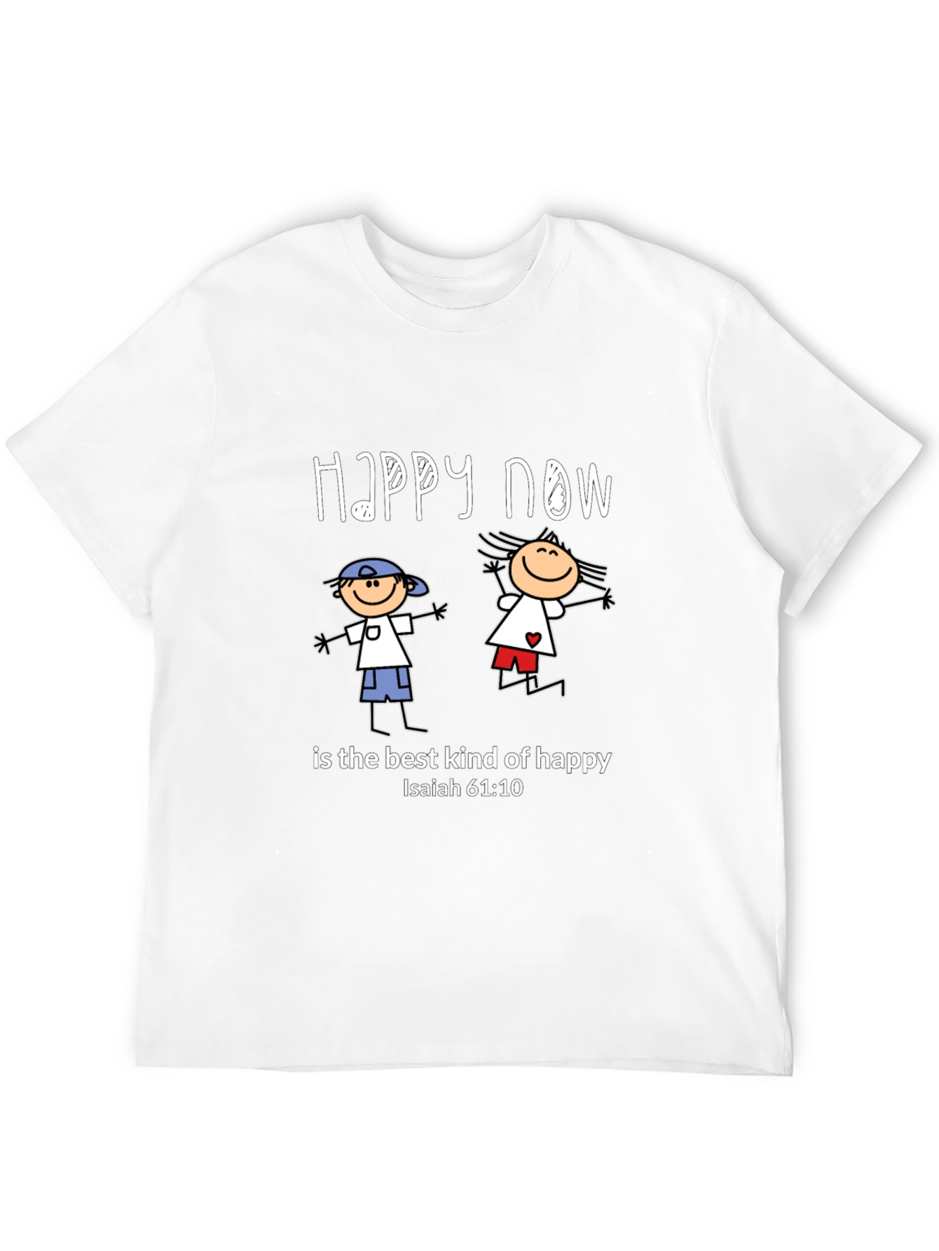 Happy Now Christian T-Shirt Isaiah 61:10 Black