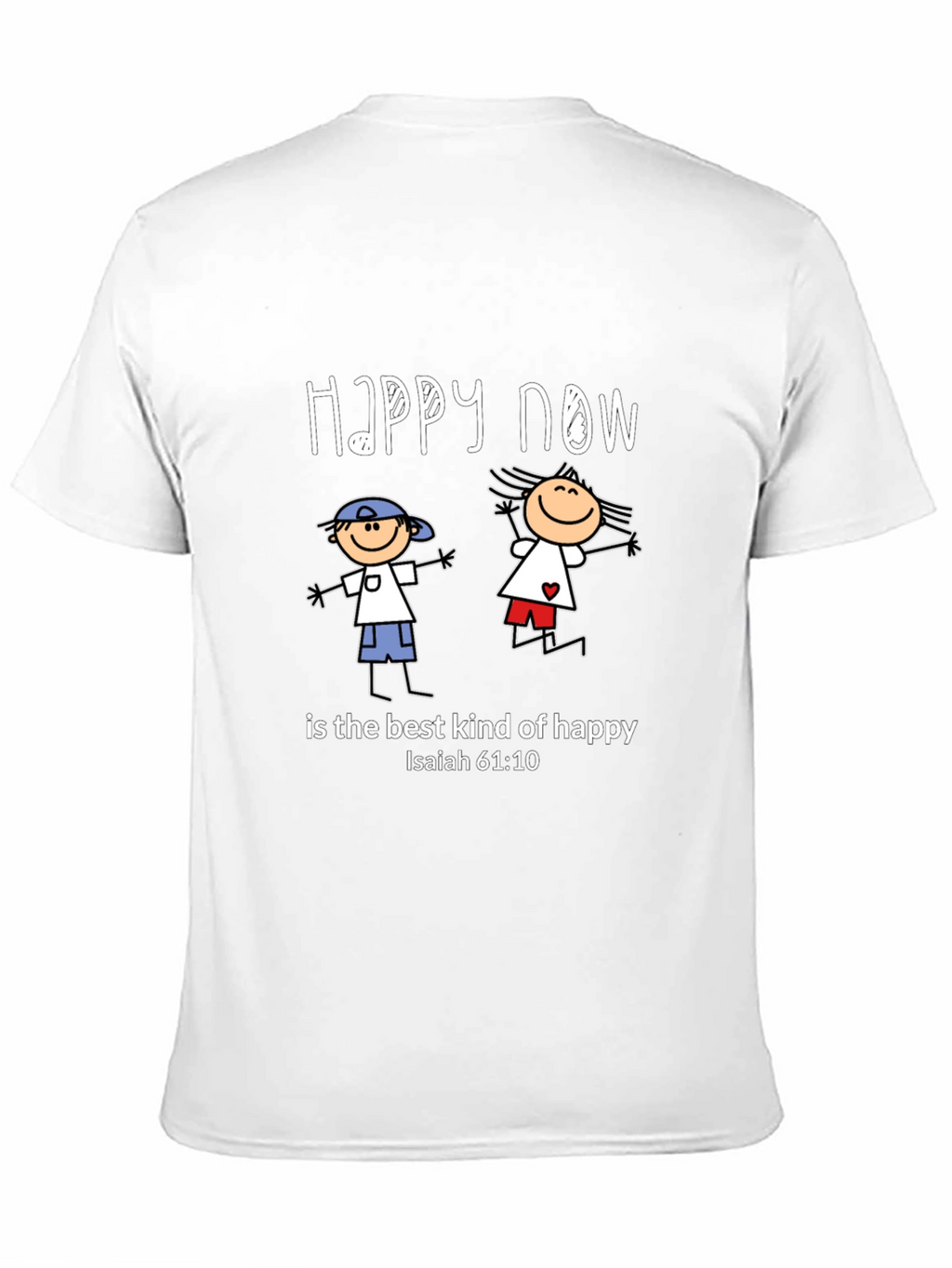 Happy Now Christian T-Shirt Isaiah 61:10 Black