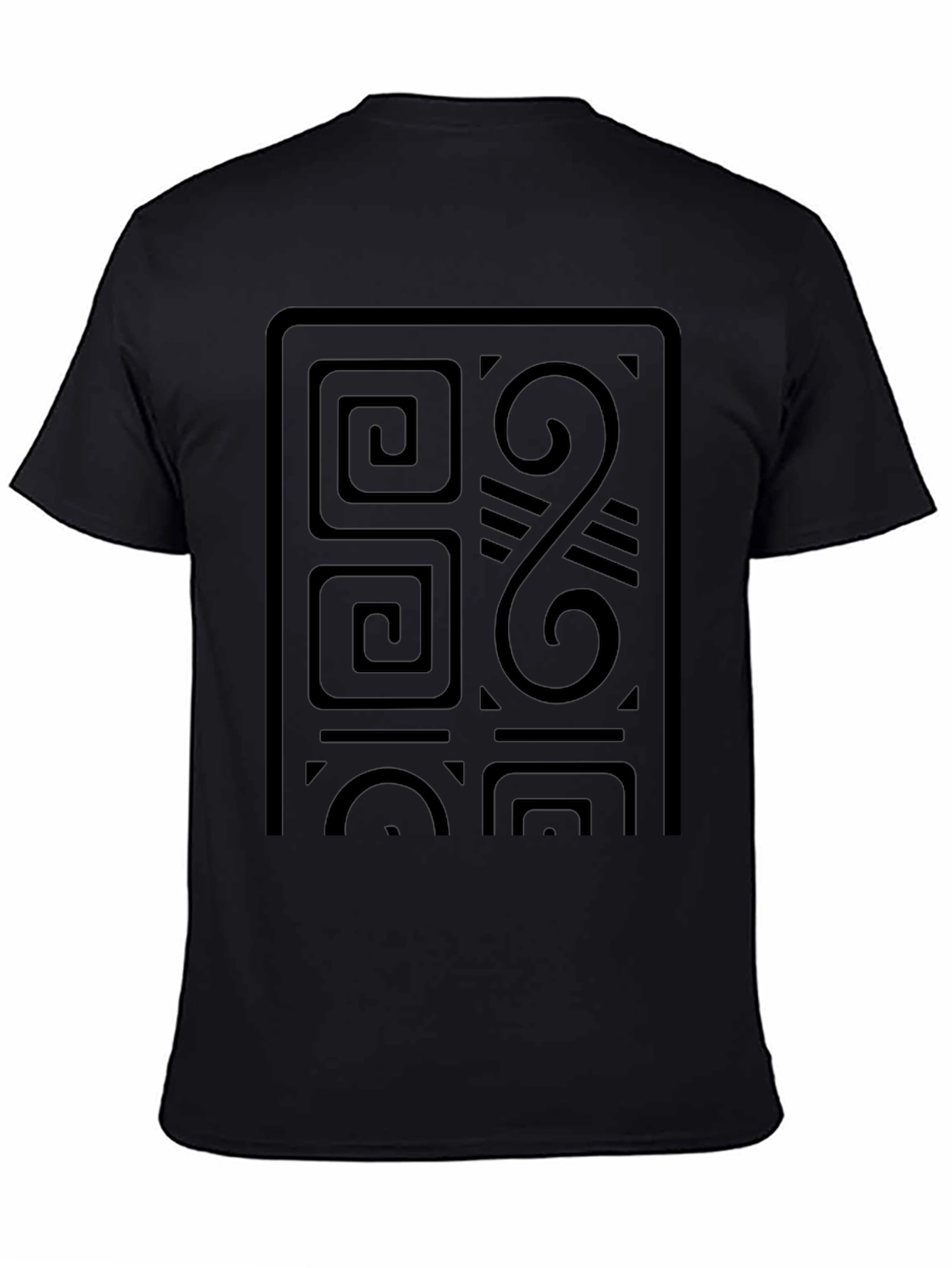 Abstract Geometric Design Black T-Shirt