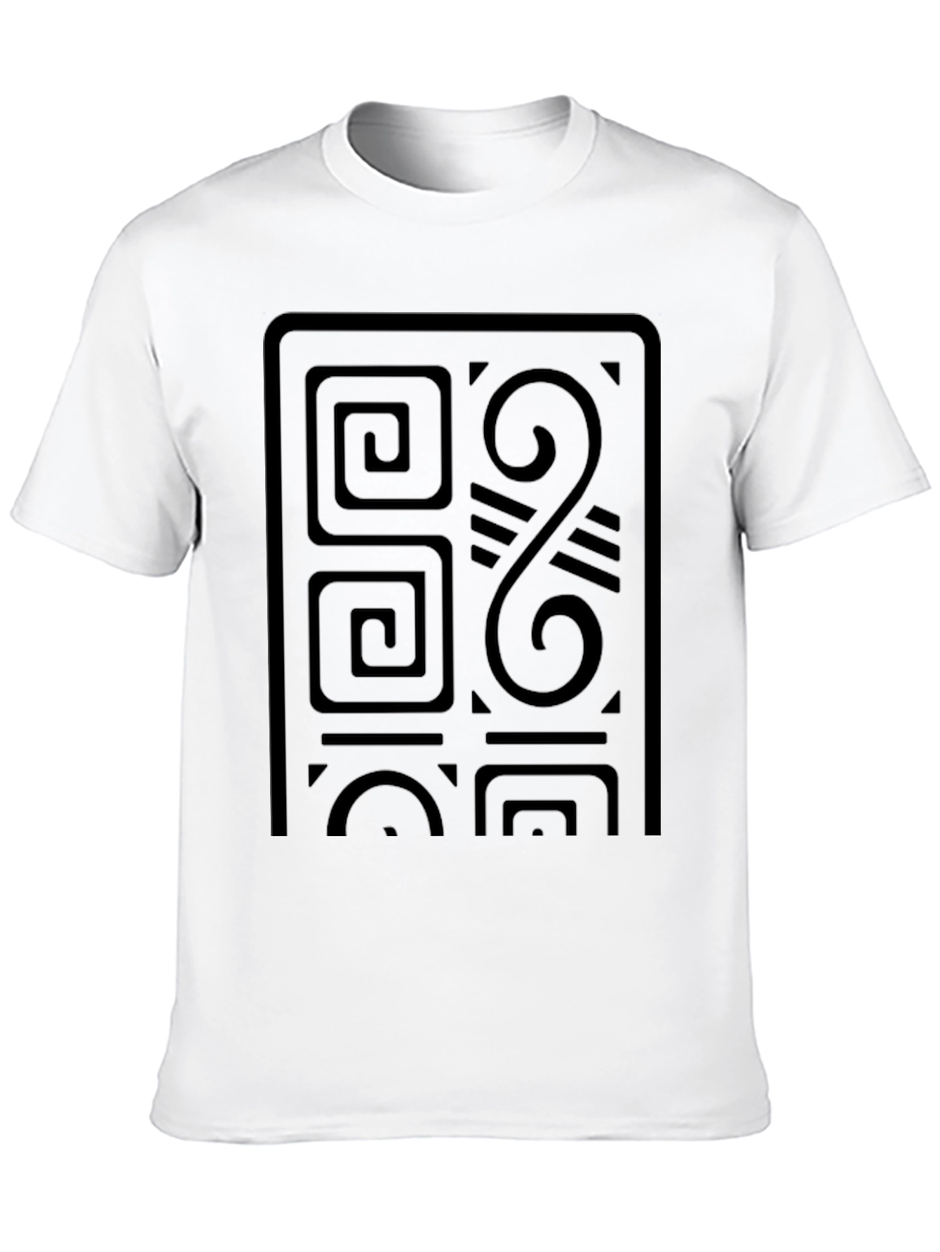 Abstract Geometric Design Black T-Shirt
