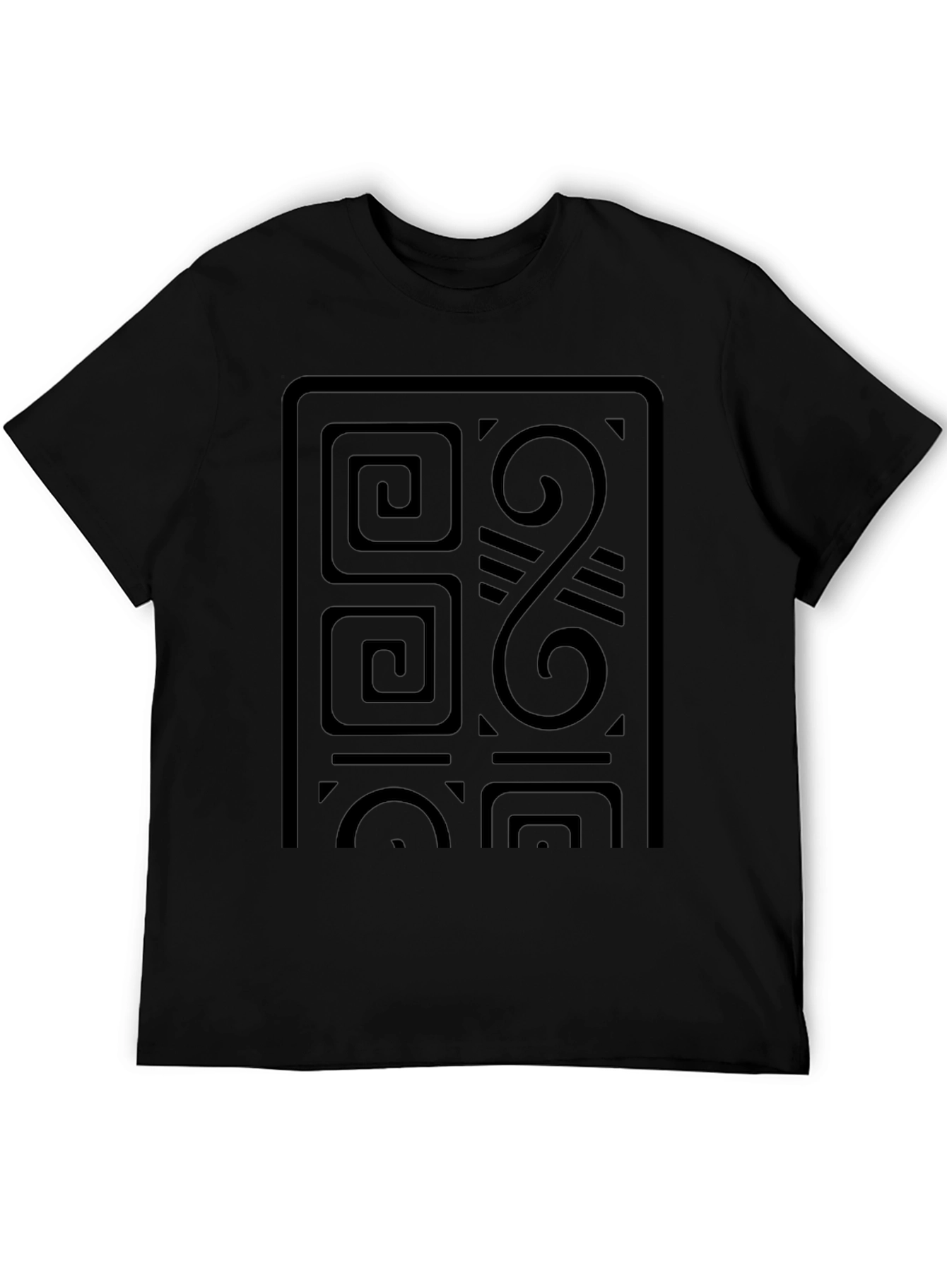Abstract Geometric Design Black T-Shirt