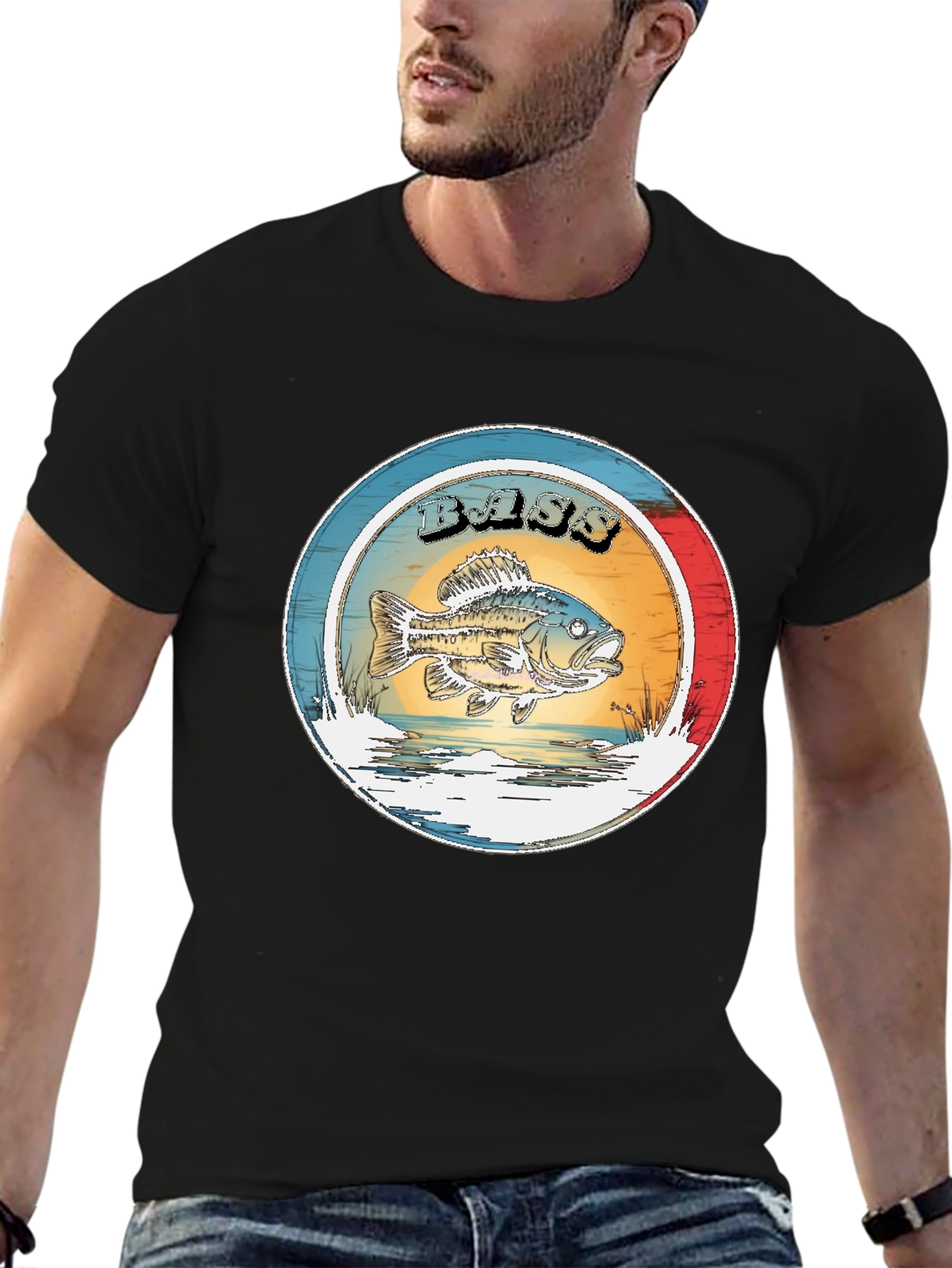 Vintage Bass Fishing Graphic T-Shirt