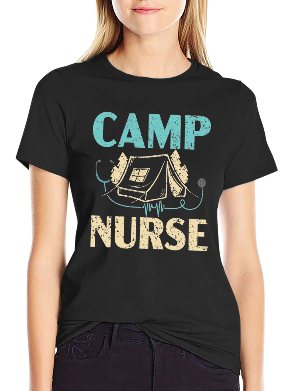 Camp Nurse T-Shirt - Camping Stethoscope
