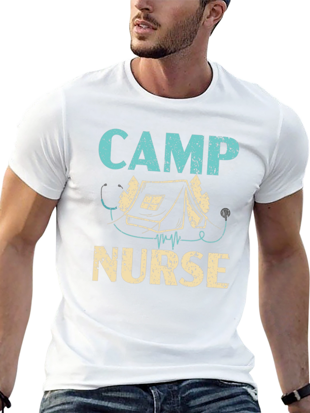 Camp Nurse T-Shirt - Camping Stethoscope