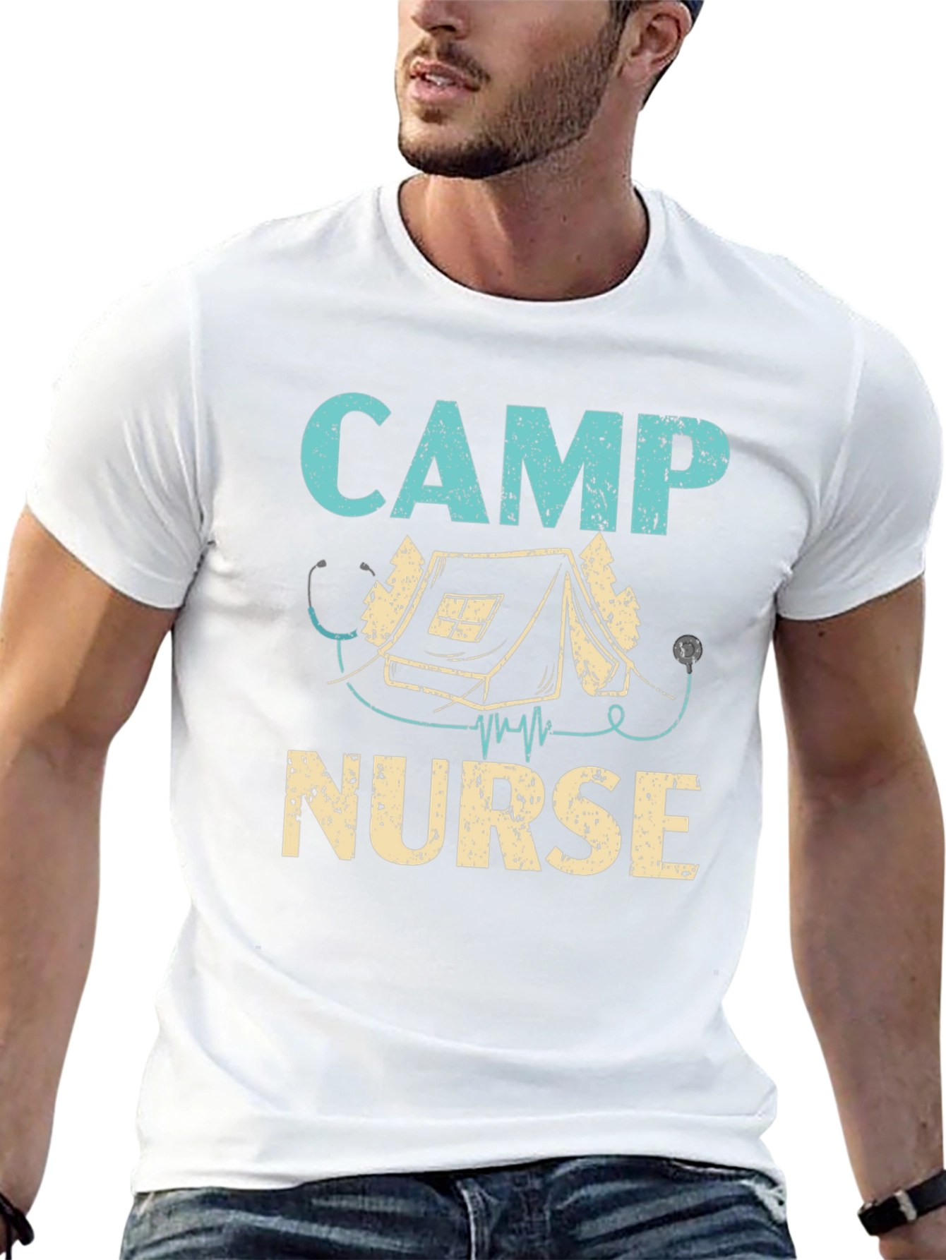 Camp Nurse T-Shirt - Camping Stethoscope