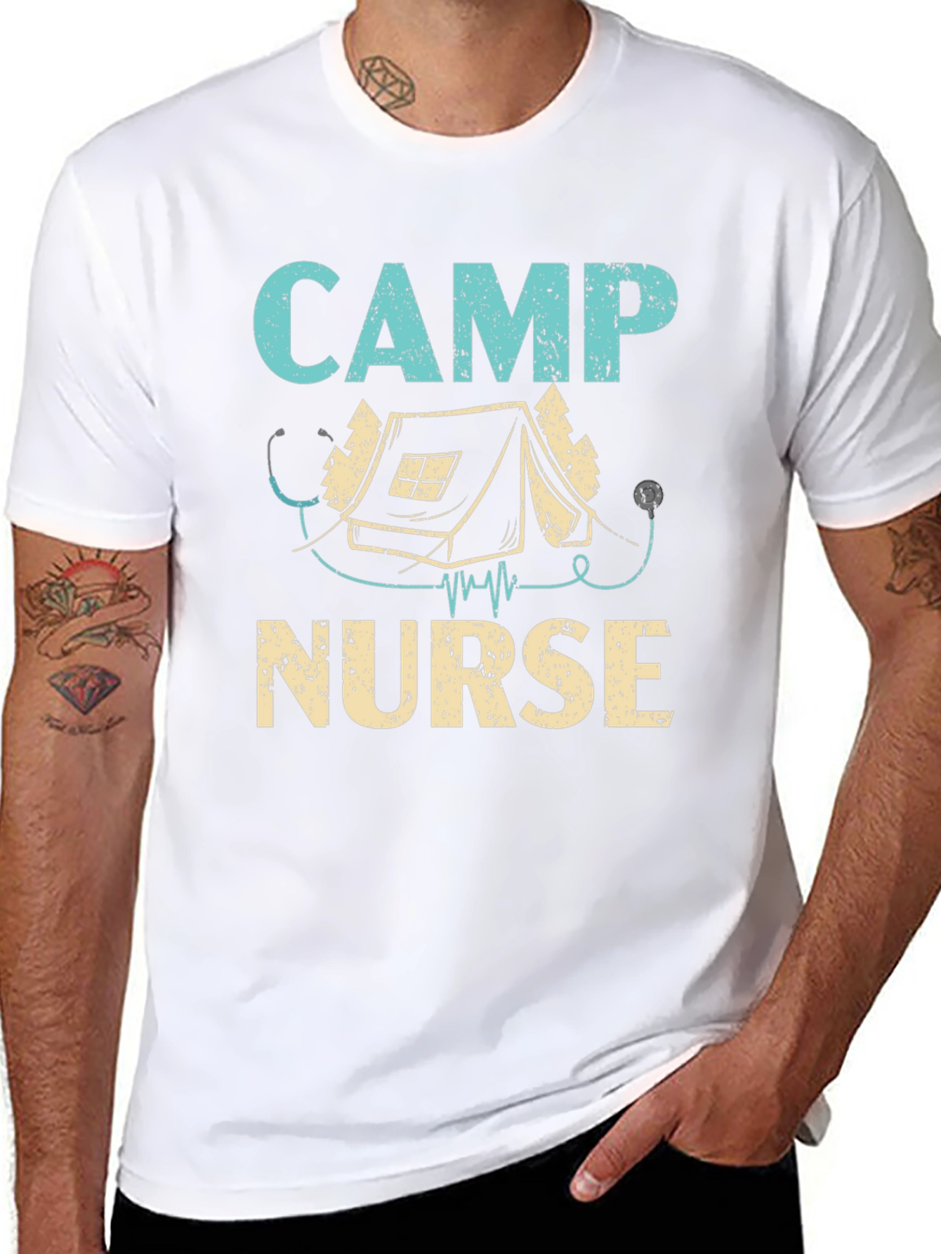 Camp Nurse T-Shirt - Camping Stethoscope