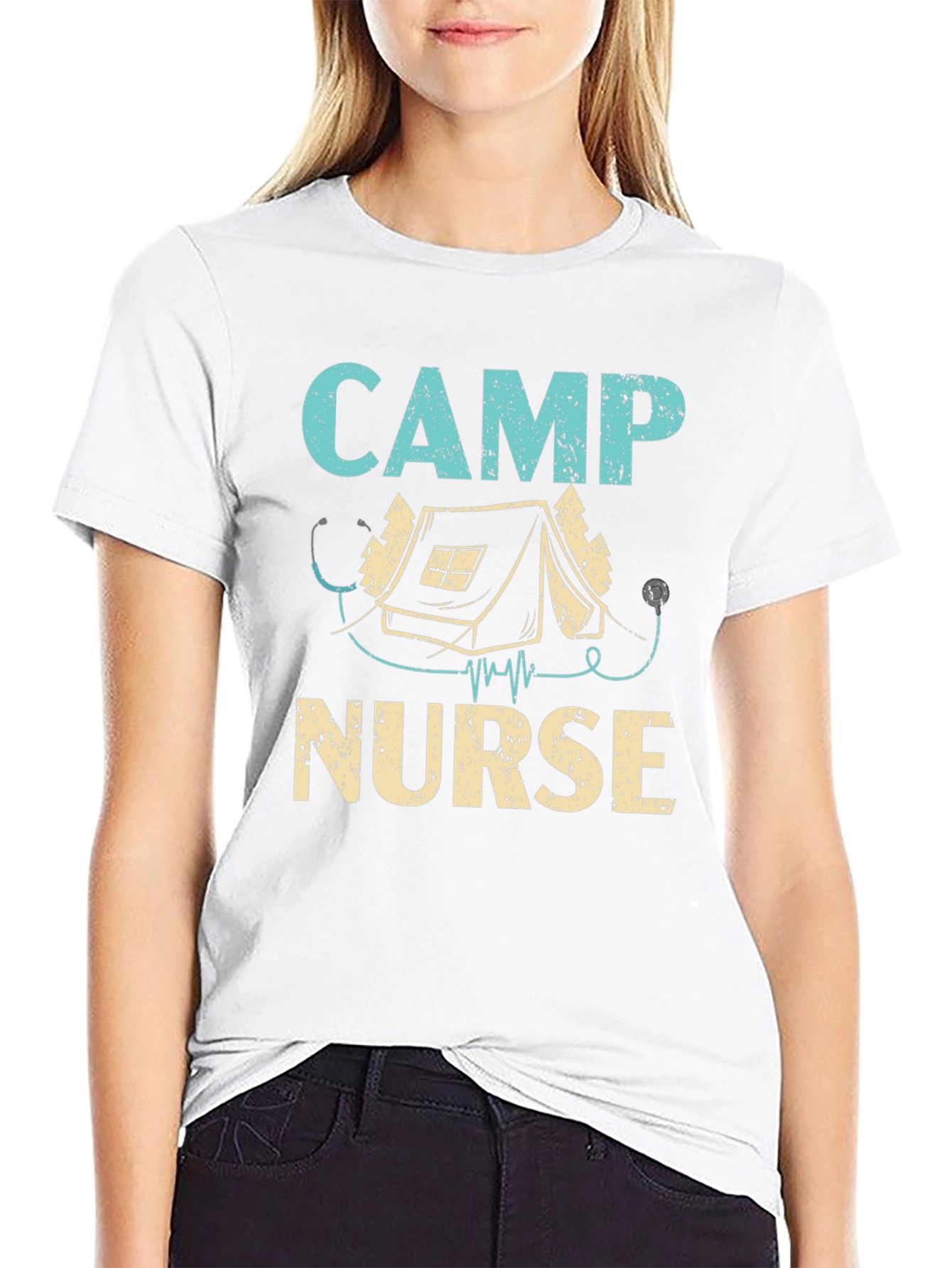 Camp Nurse T-Shirt - Camping Stethoscope