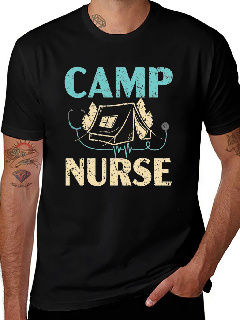 Camp Nurse T-Shirt - Camping Stethoscope
