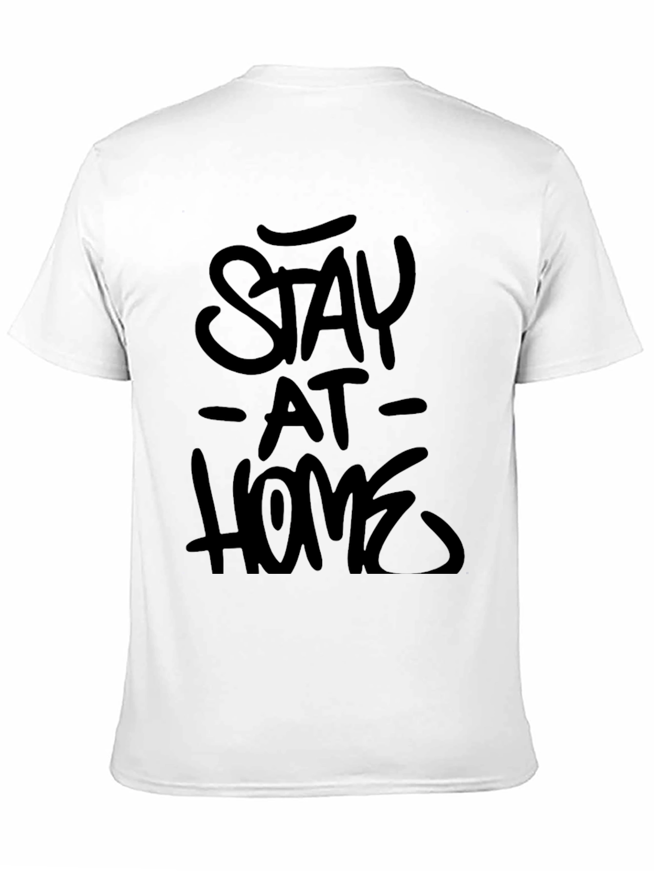 Stay At Home Graphic Tee -  Mens Black T-Shirt