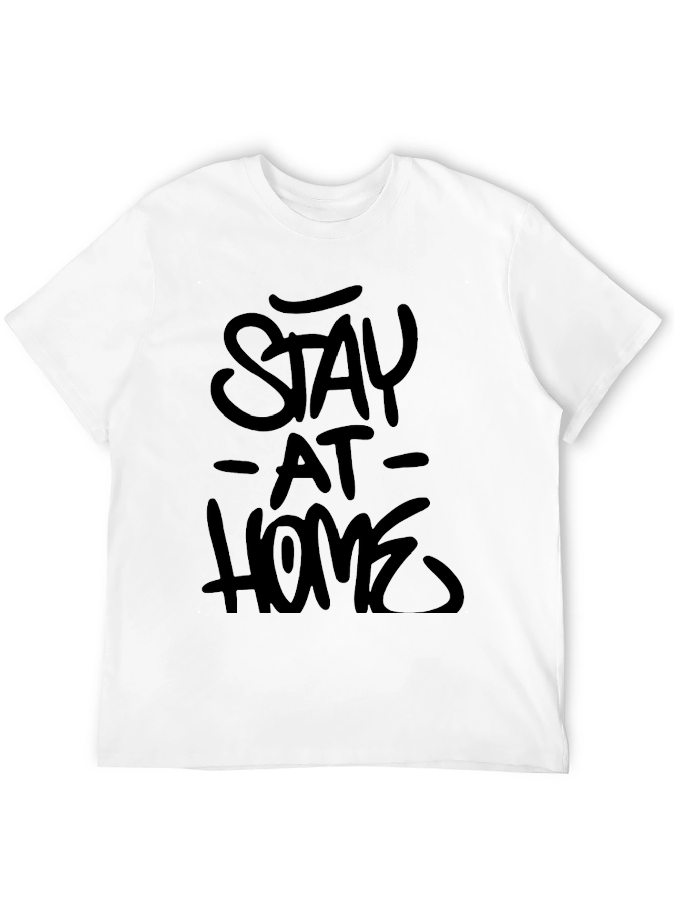 Stay At Home Graphic Tee -  Mens Black T-Shirt