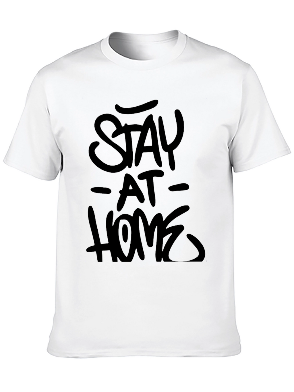 Stay At Home Graphic Tee -  Mens Black T-Shirt