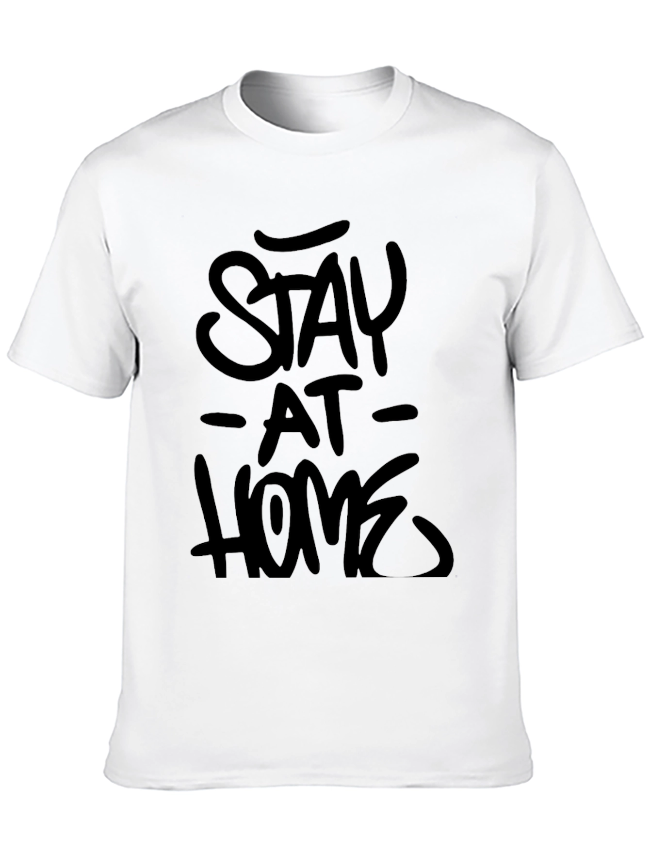 Stay At Home Graphic Tee -  Mens Black T-Shirt
