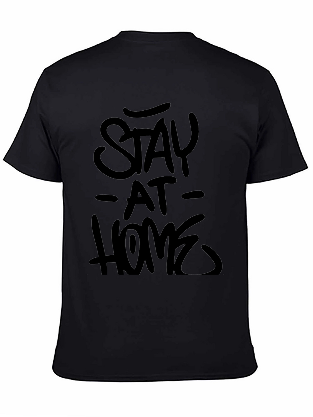 Stay At Home Graphic Tee -  Mens Black T-Shirt