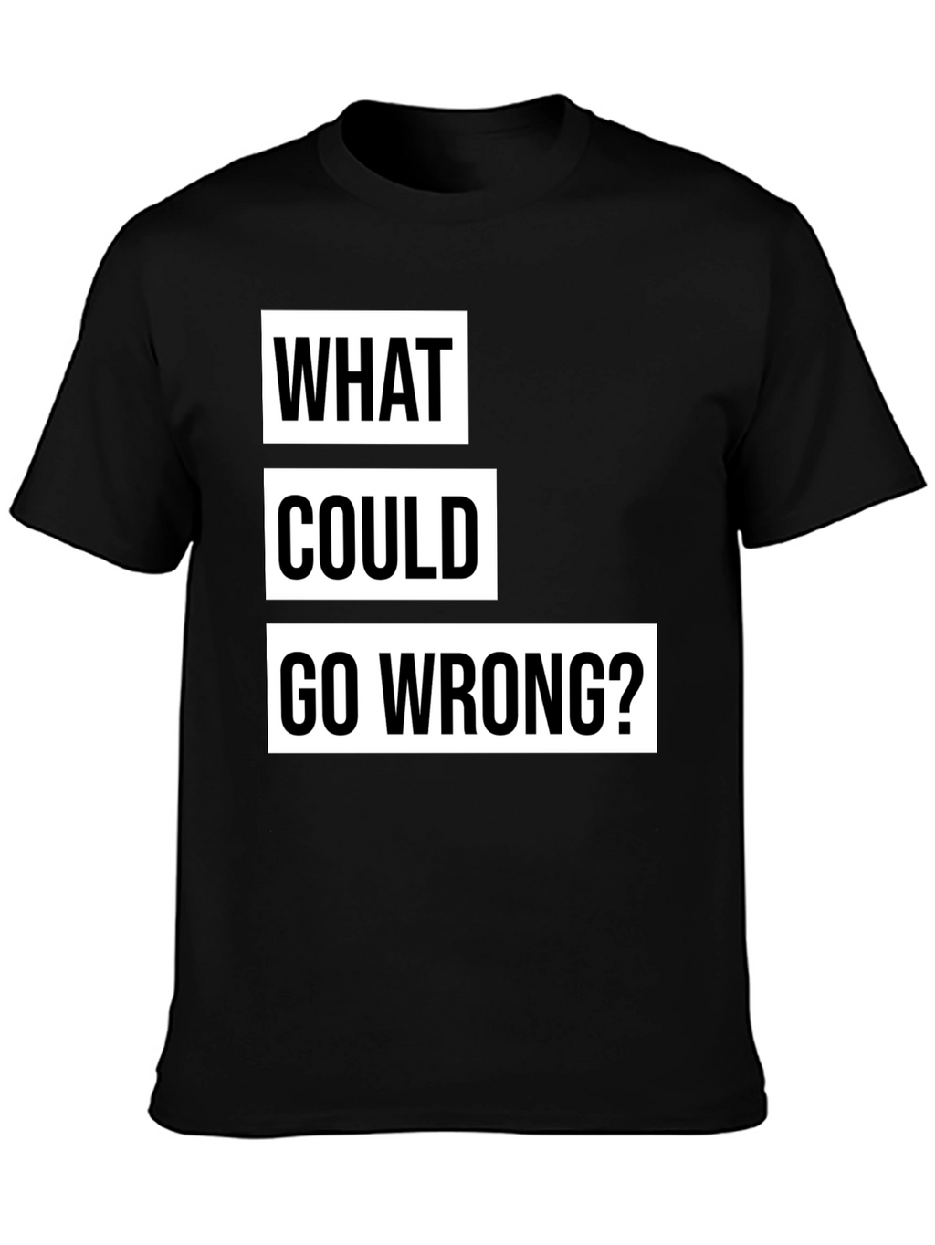 What Could Go Wrong? Slogan T-Shirt - Black