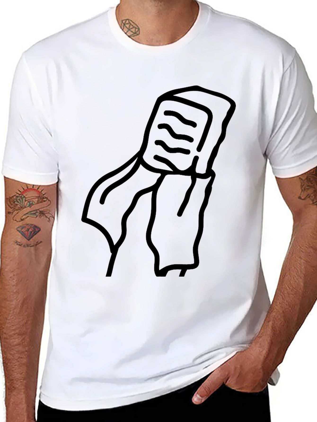 Mens Black Graphic T-Shirt - Retro Cassette Tape Design