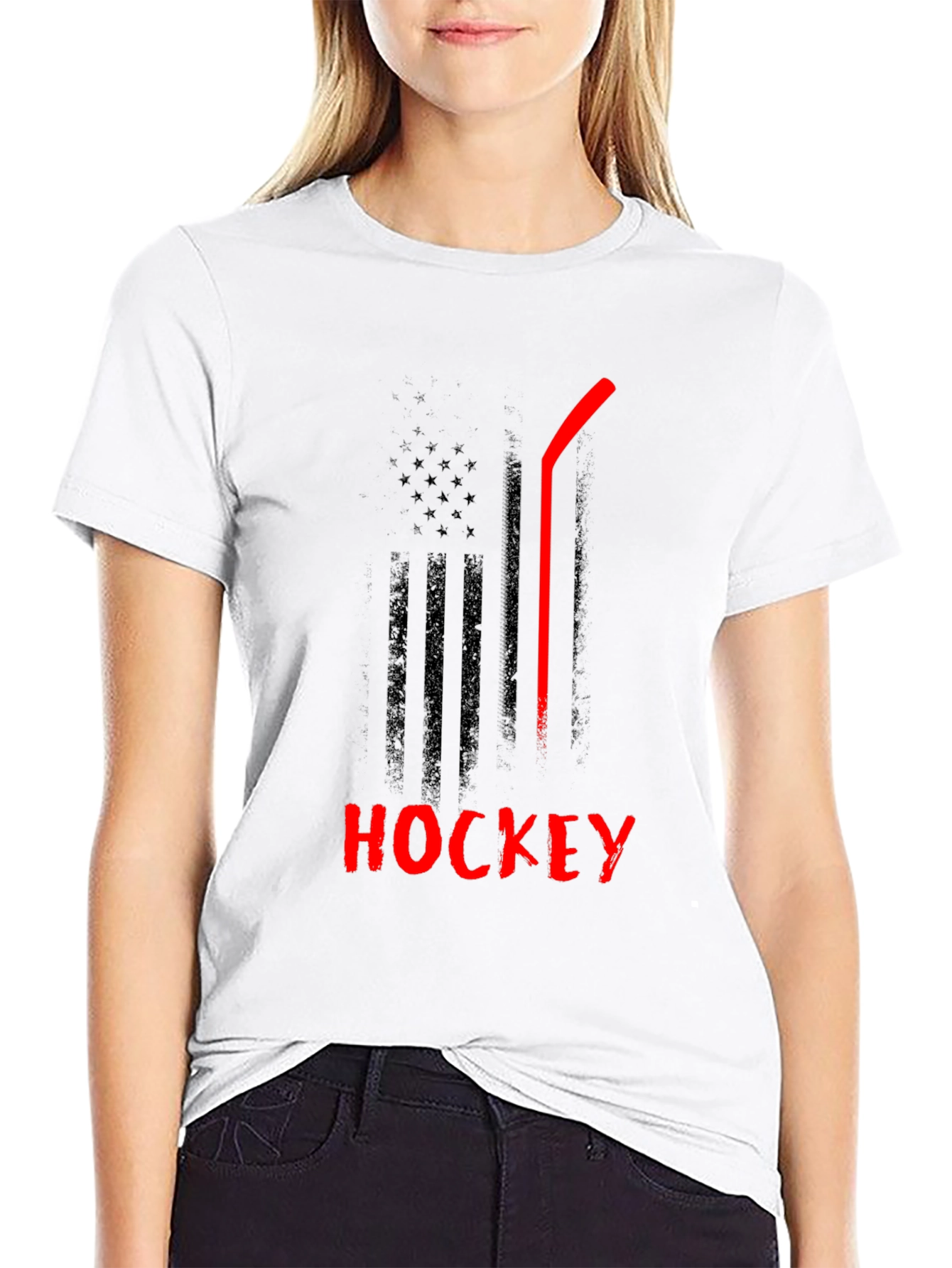 Hockey USA Flag Graphic T-Shirt