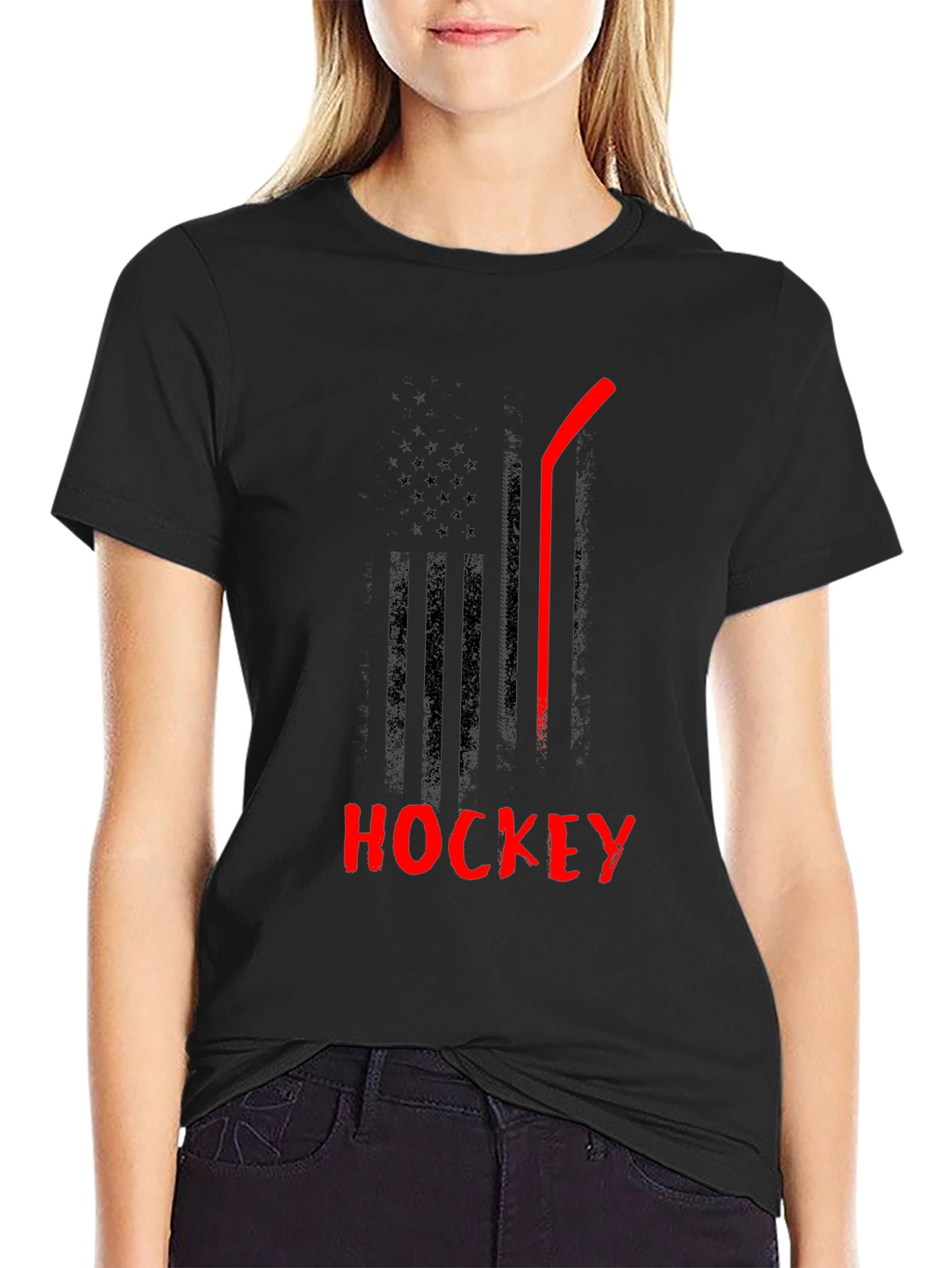 Hockey USA Flag Graphic T-Shirt
