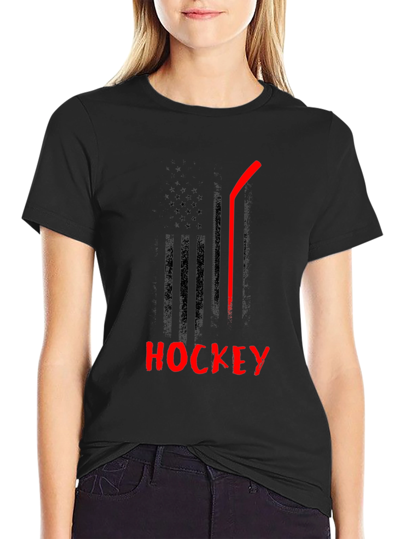 Hockey USA Flag Graphic T-Shirt