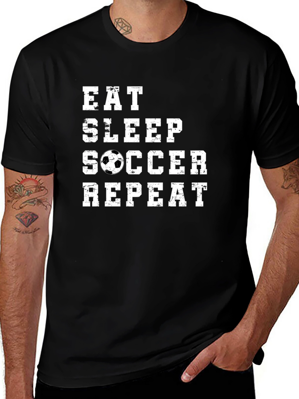 Eat Sleep Soccer Repeat Graphic T-Shirt