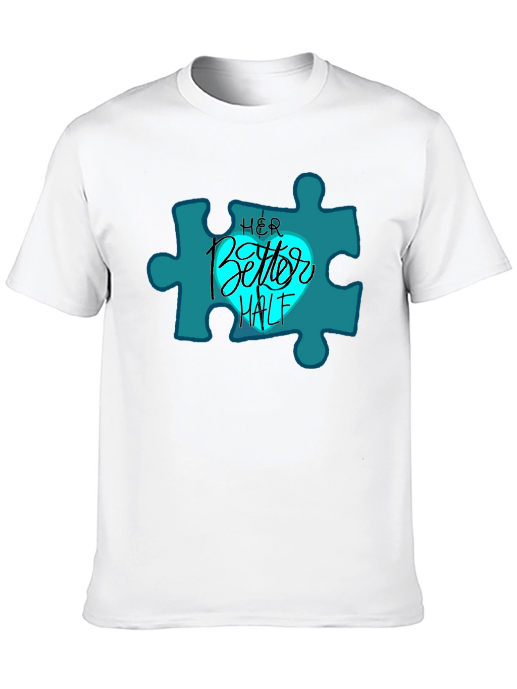 Her Better Half Matching Couples Black T-Shirt