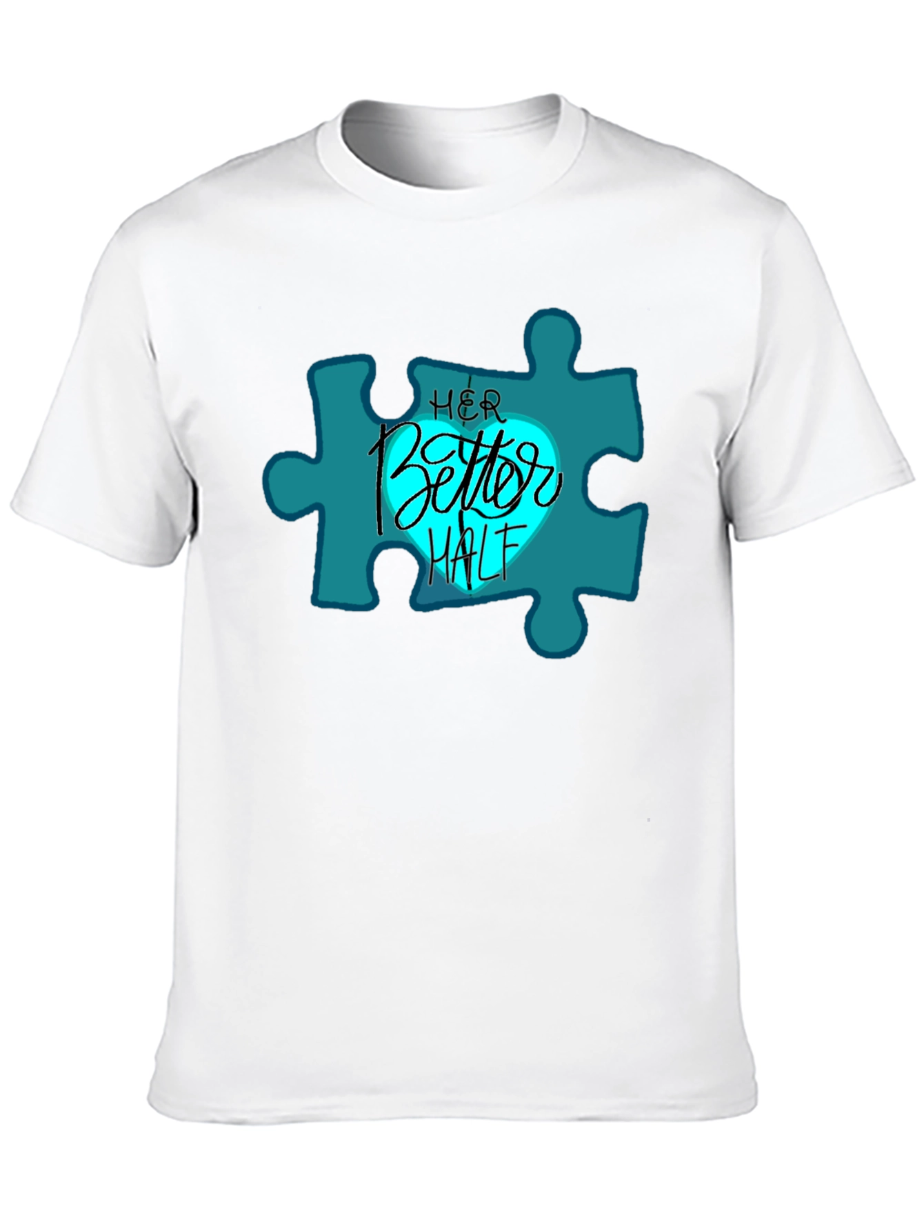 Her Better Half Matching Couples Black T-Shirt
