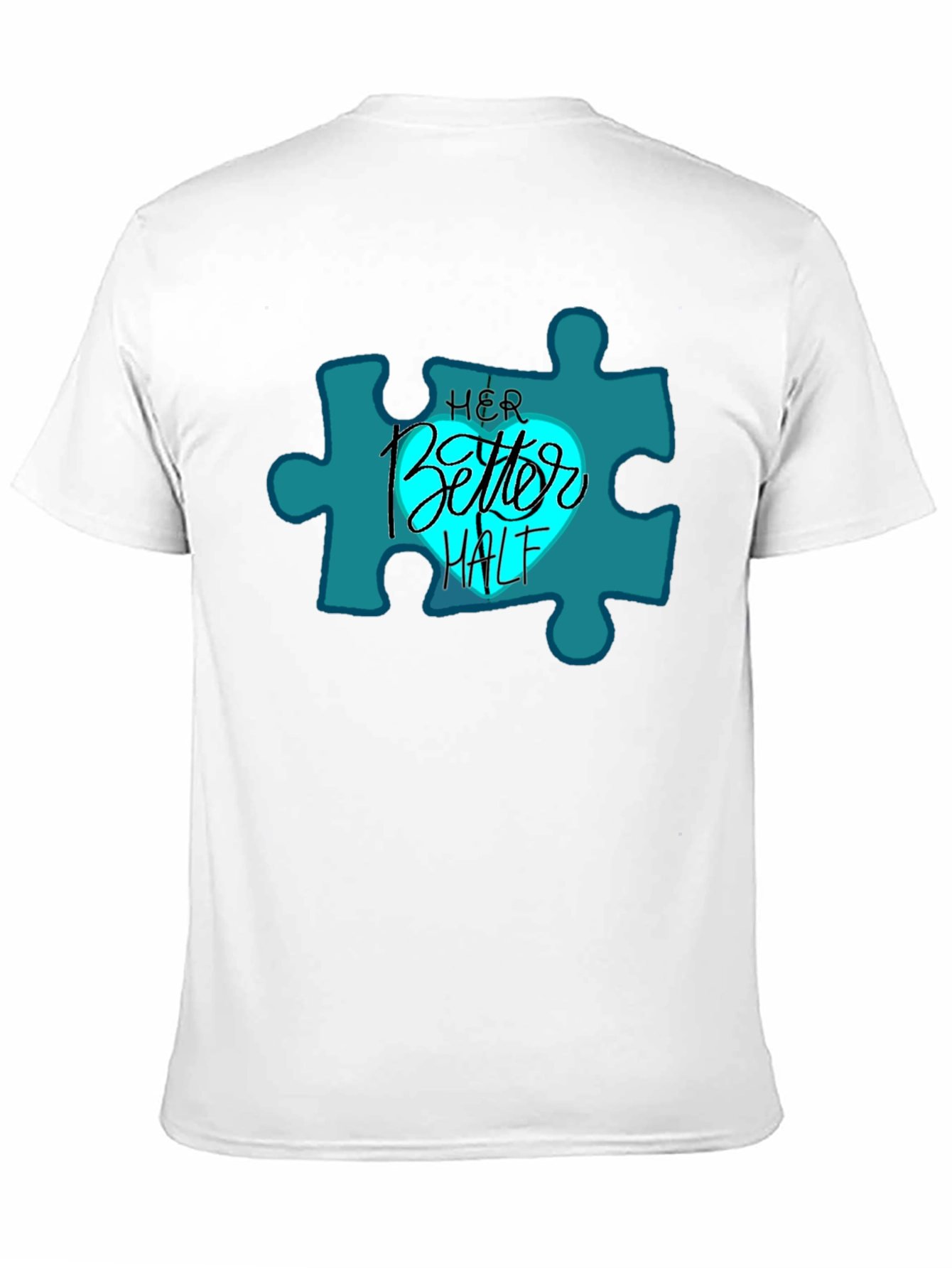 Her Better Half Matching Couples Black T-Shirt