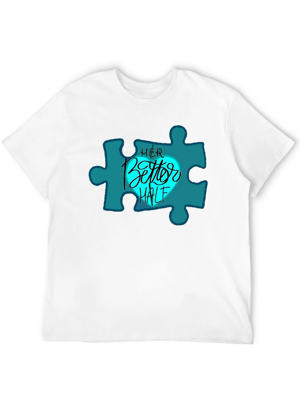 Her Better Half Matching Couples Black T-Shirt