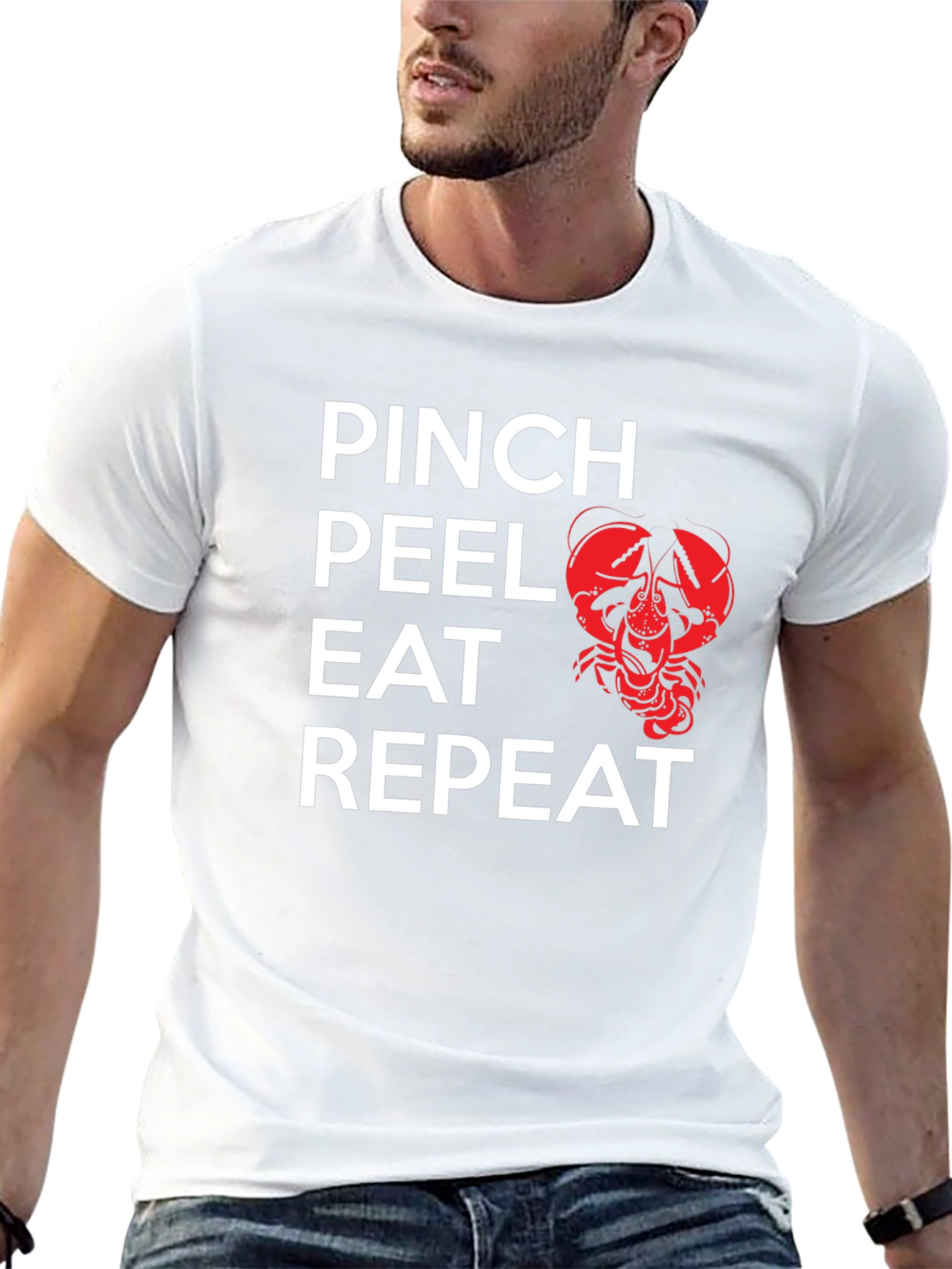 Pinch Peel Eat Repeat Crawfish Graphic Tee