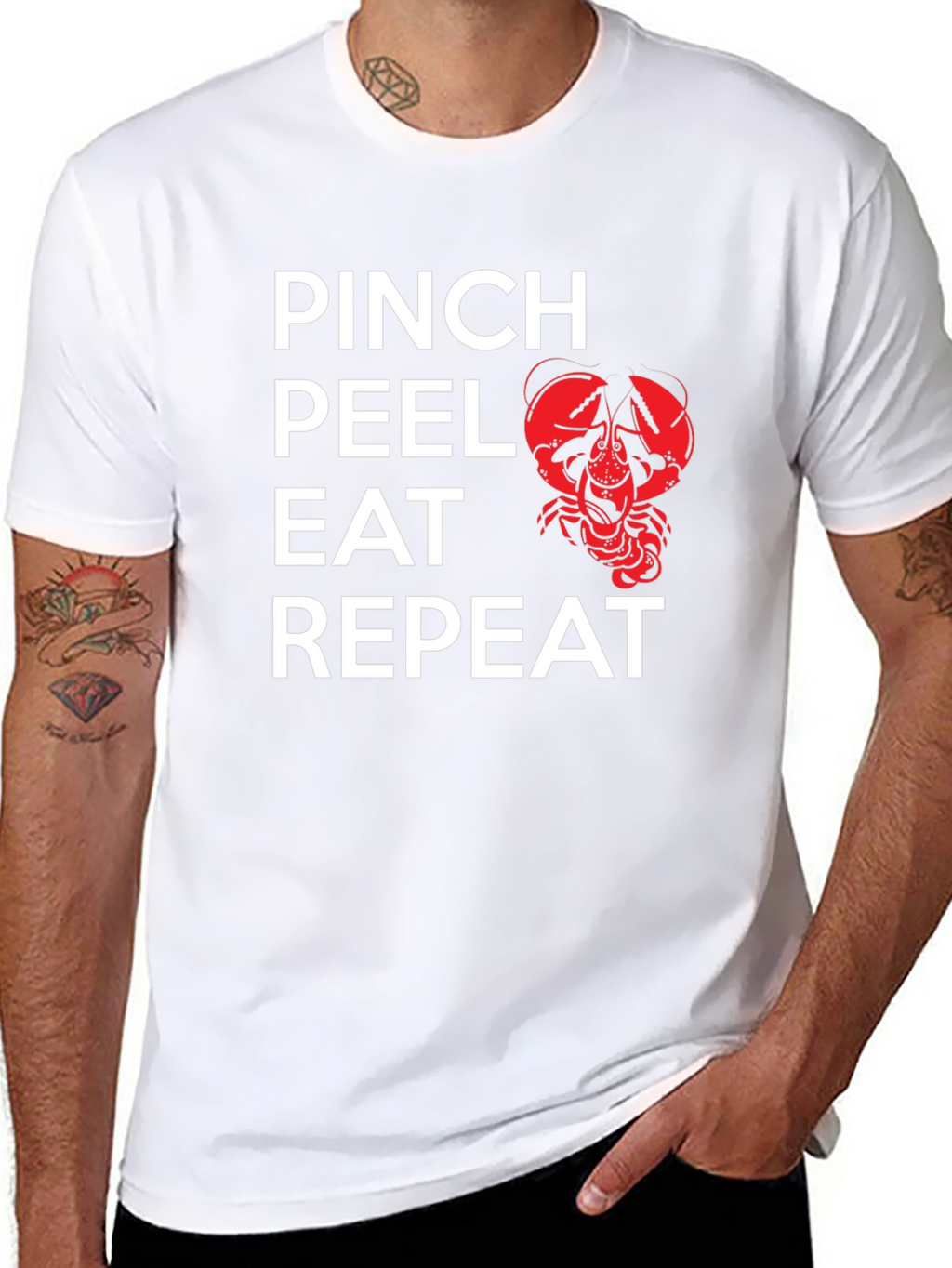 Pinch Peel Eat Repeat Crawfish Graphic Tee