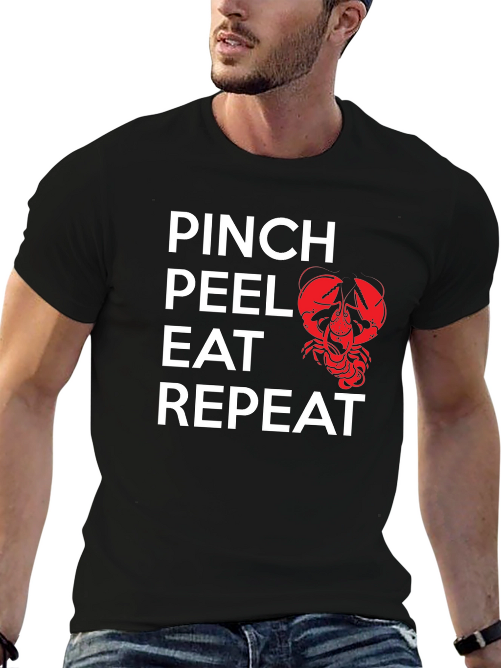 Pinch Peel Eat Repeat Crawfish Graphic Tee