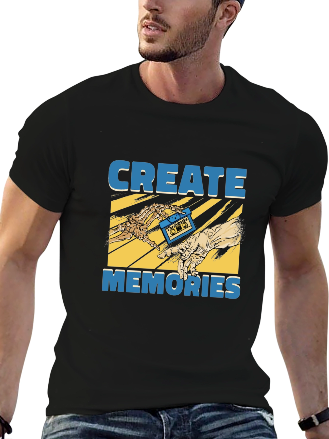 Create Memories Graphic Tee - Vintage Cassette Design