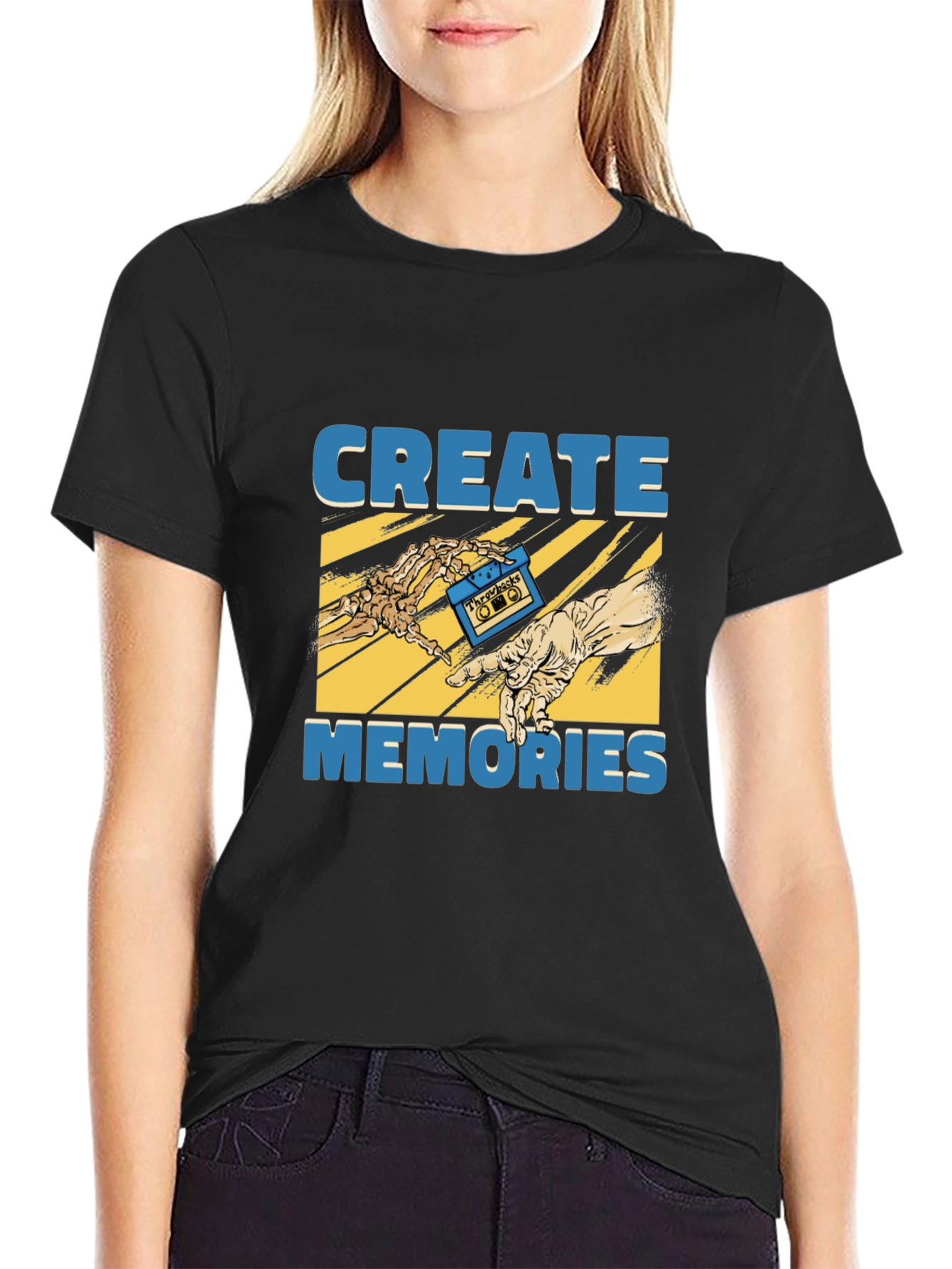 Create Memories Graphic Tee - Vintage Cassette Design