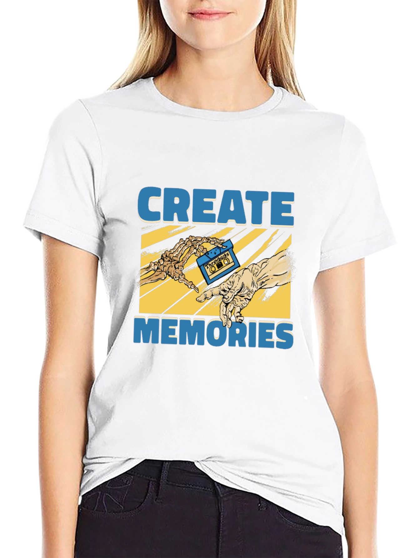 Create Memories Graphic Tee - Vintage Cassette Design