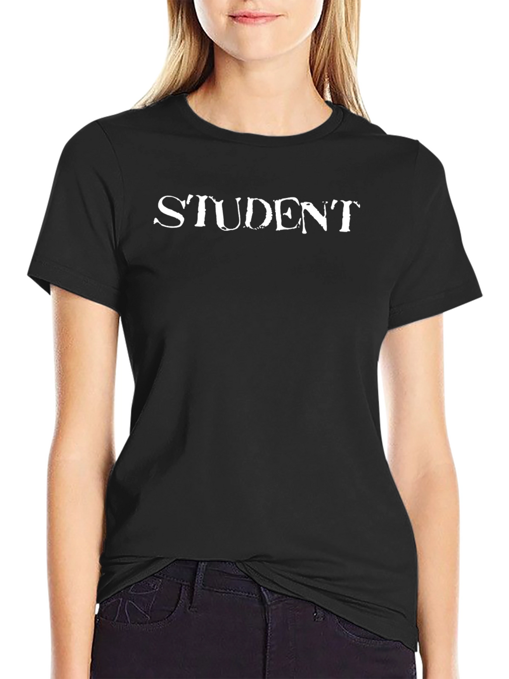 Student Graphic Tee - Casual Black T-Shirt