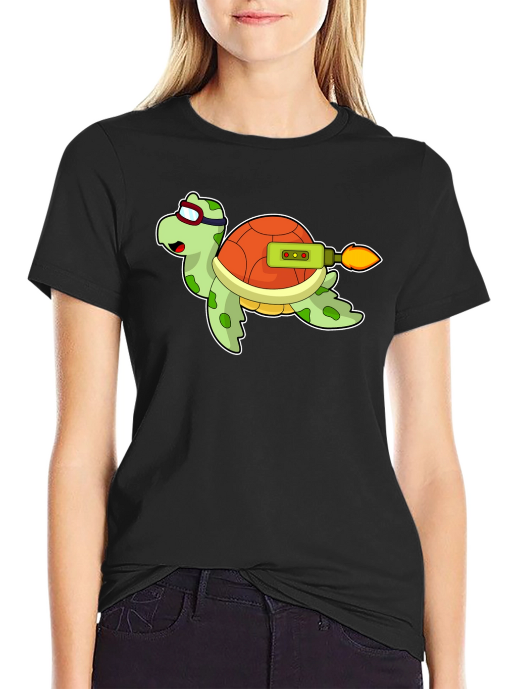 Rocket Turtle Black T-Shirt