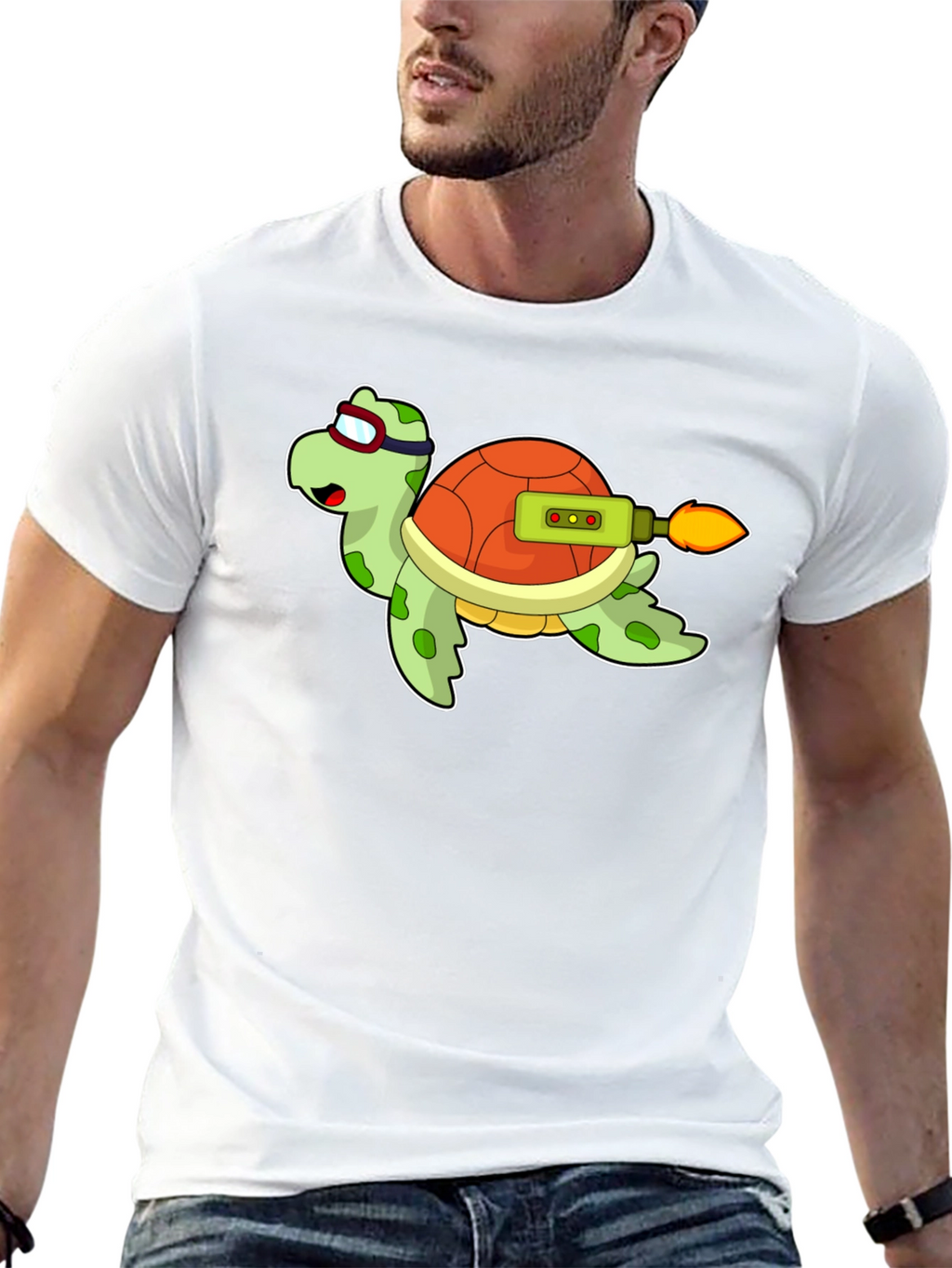 Rocket Turtle Black T-Shirt