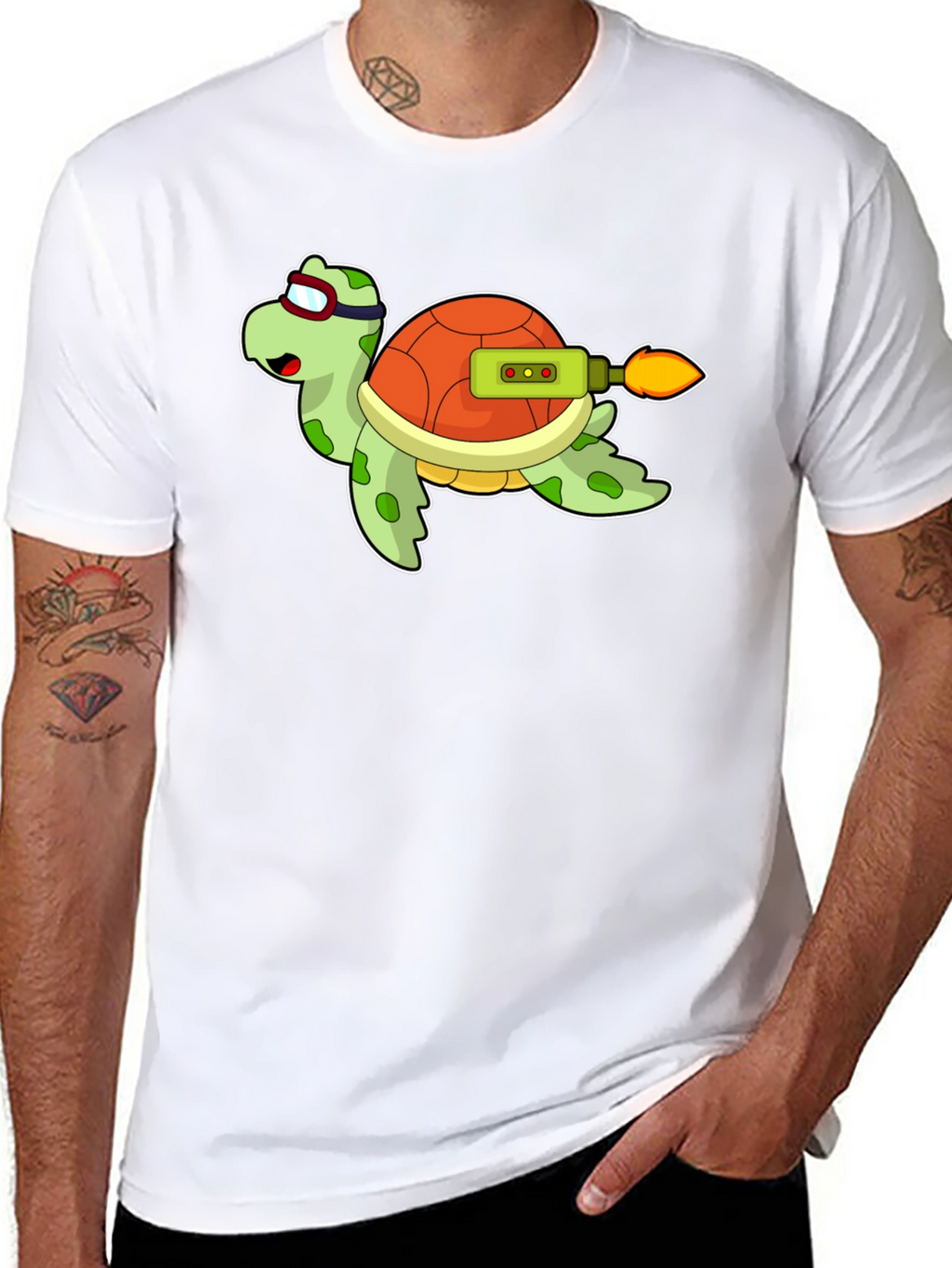 Rocket Turtle Black T-Shirt