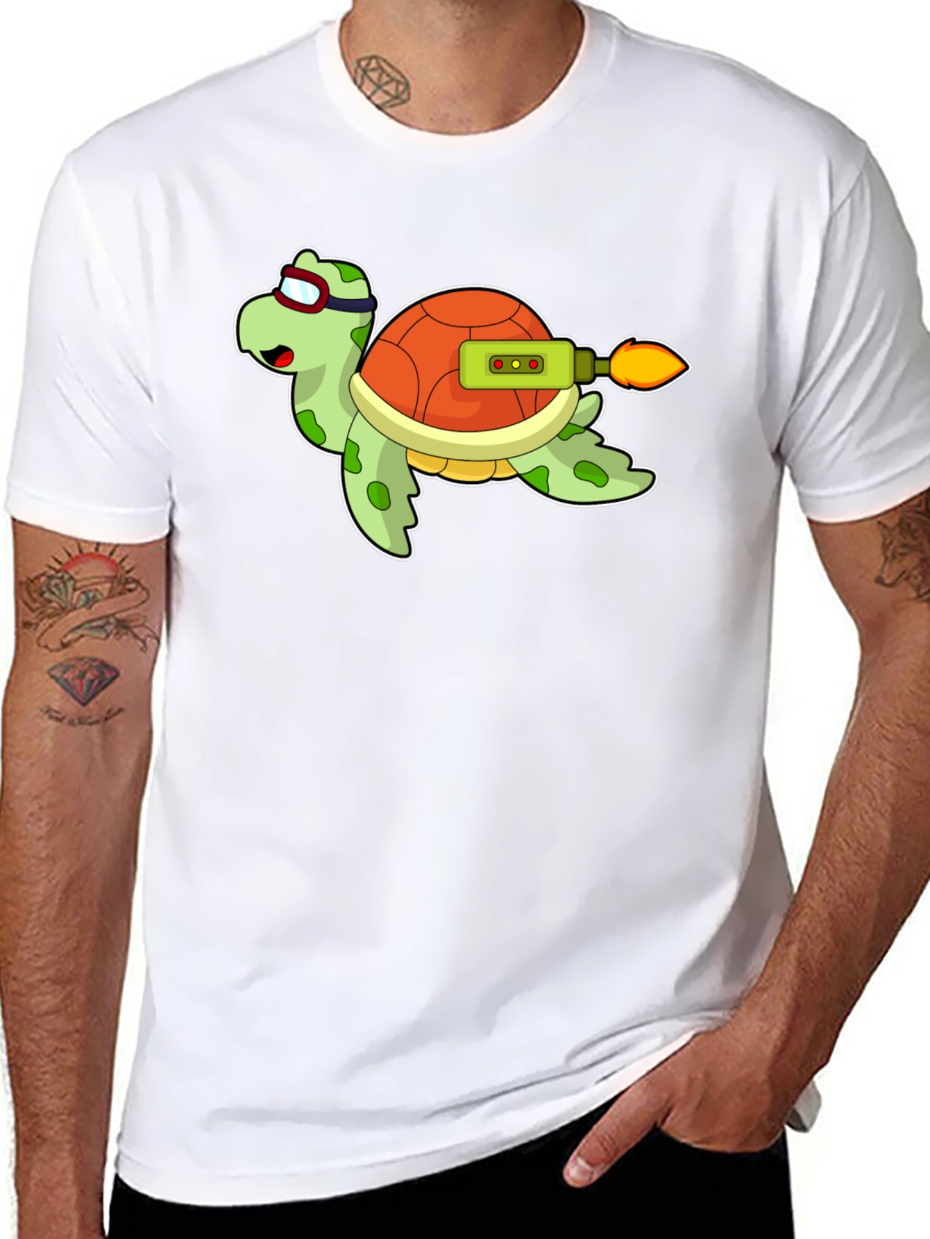 Rocket Turtle Black T-Shirt