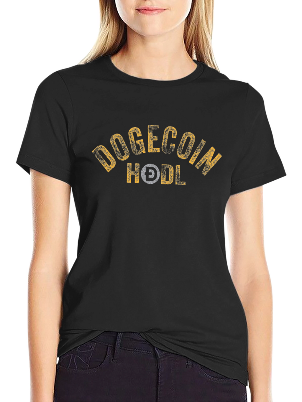 Dogecoin HODL Black Graphic Tee