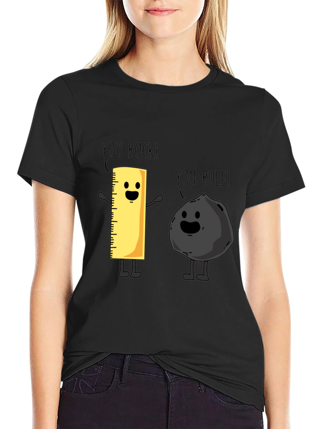 Funny You Rock You Rule T-Shirt Black