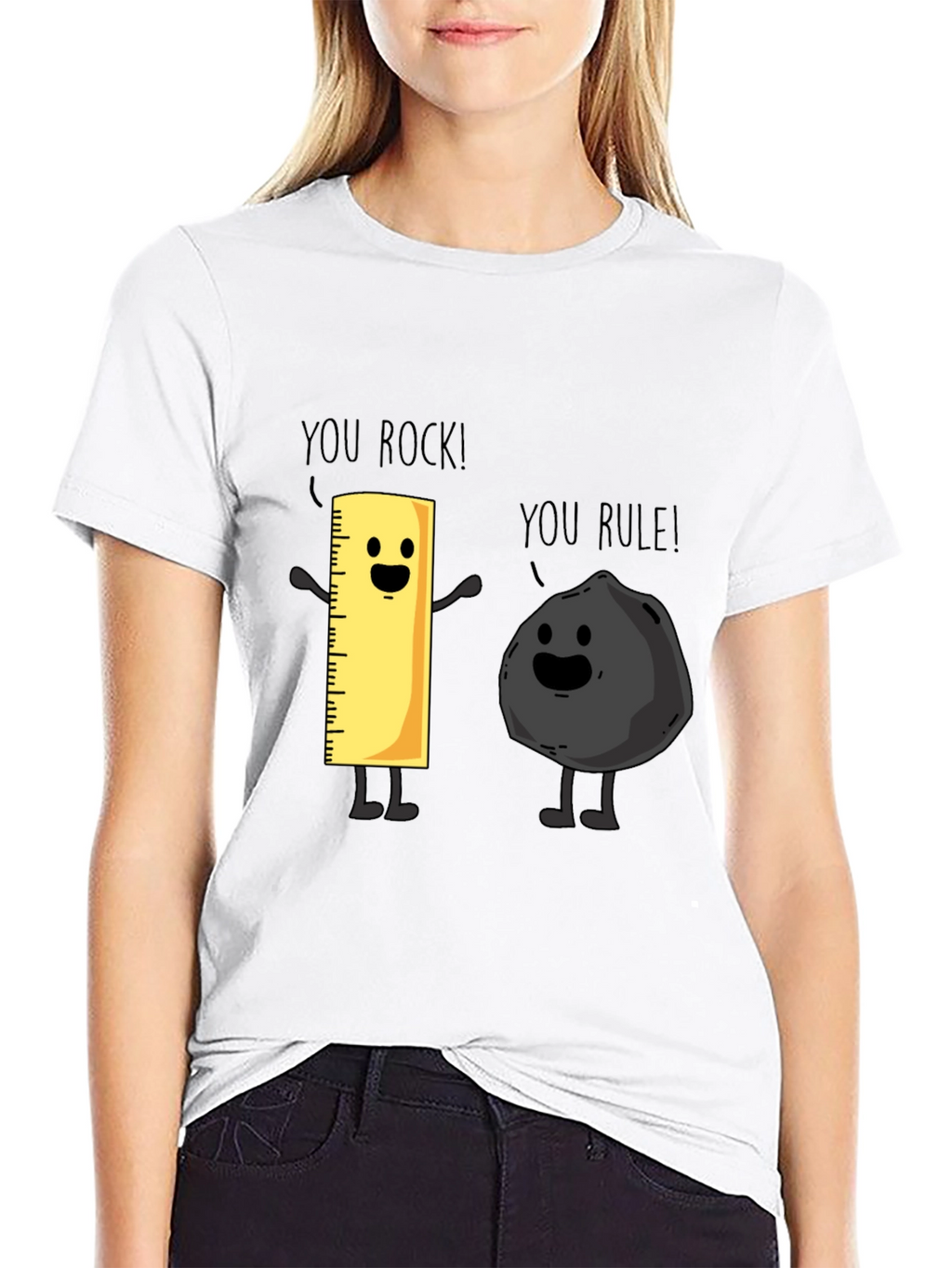 Funny You Rock You Rule T-Shirt Black