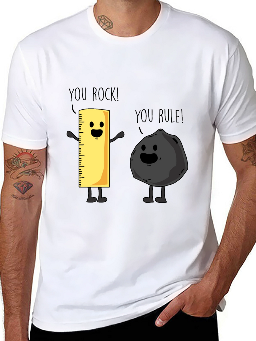 Funny You Rock You Rule T-Shirt Black