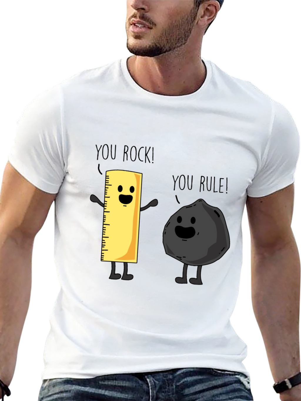 Funny You Rock You Rule T-Shirt Black