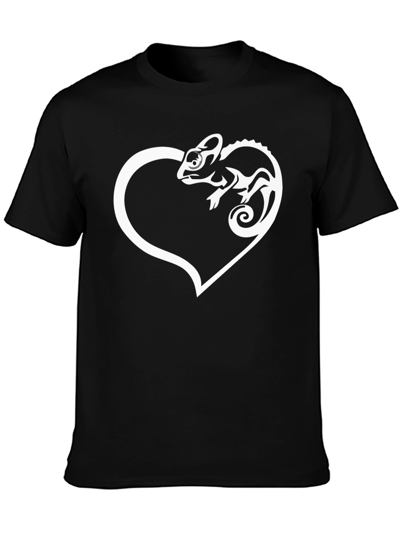 Chameleon Heart Graphic T-Shirt - Black