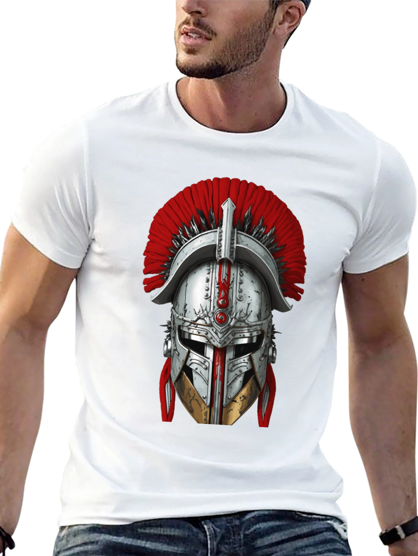 Spartan Helmet Graphic Tee - Warrior Design