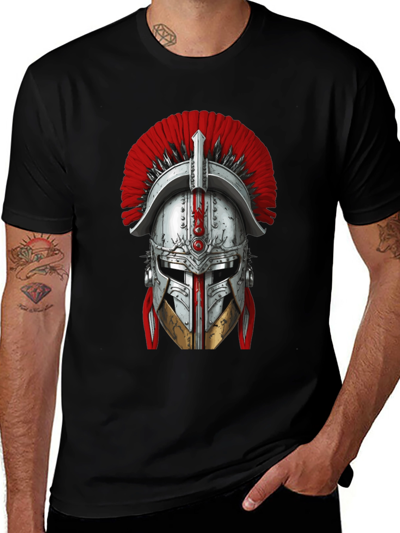 Spartan Helmet Graphic Tee - Warrior Design