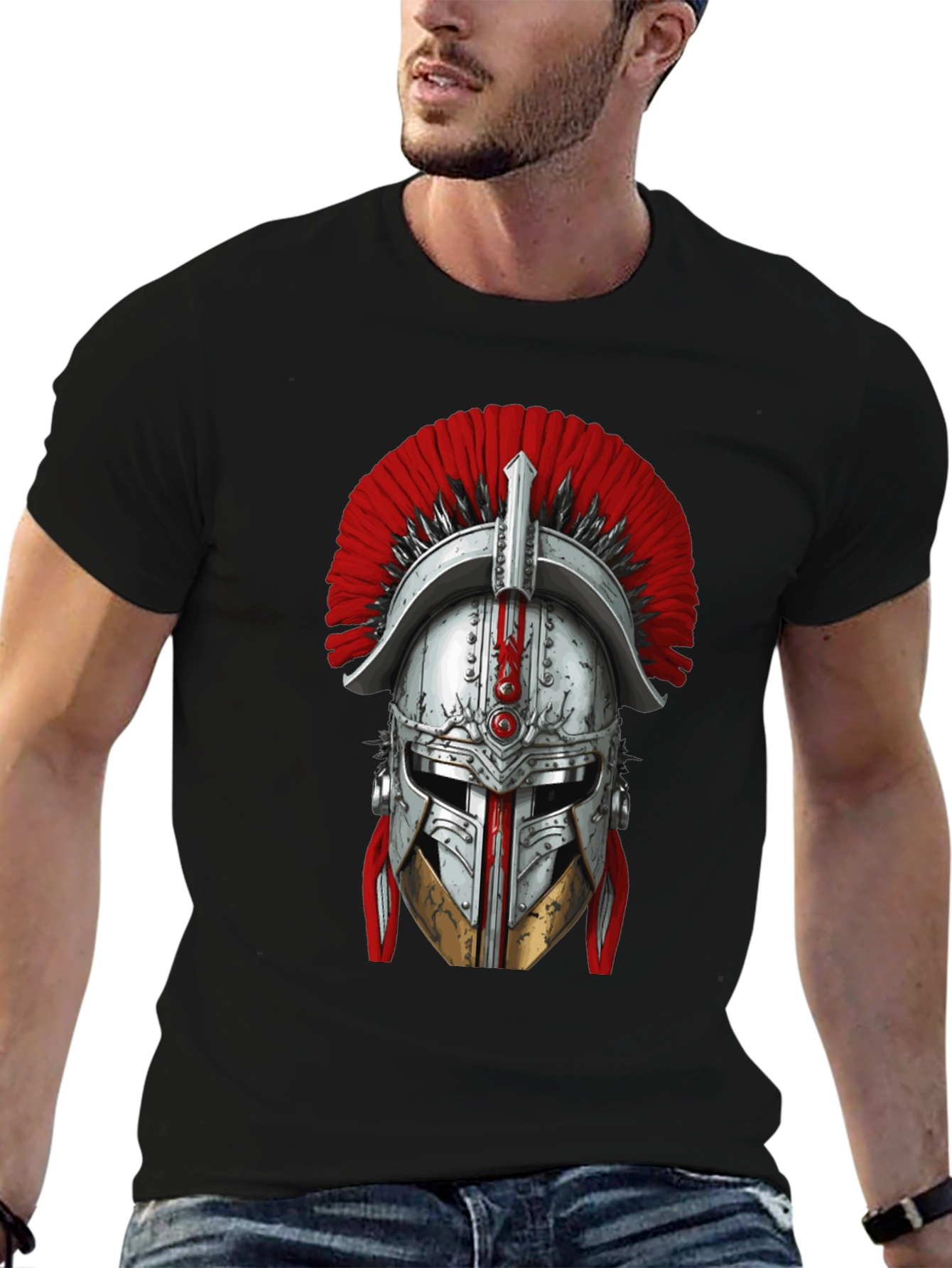 Spartan Helmet Graphic Tee - Warrior Design