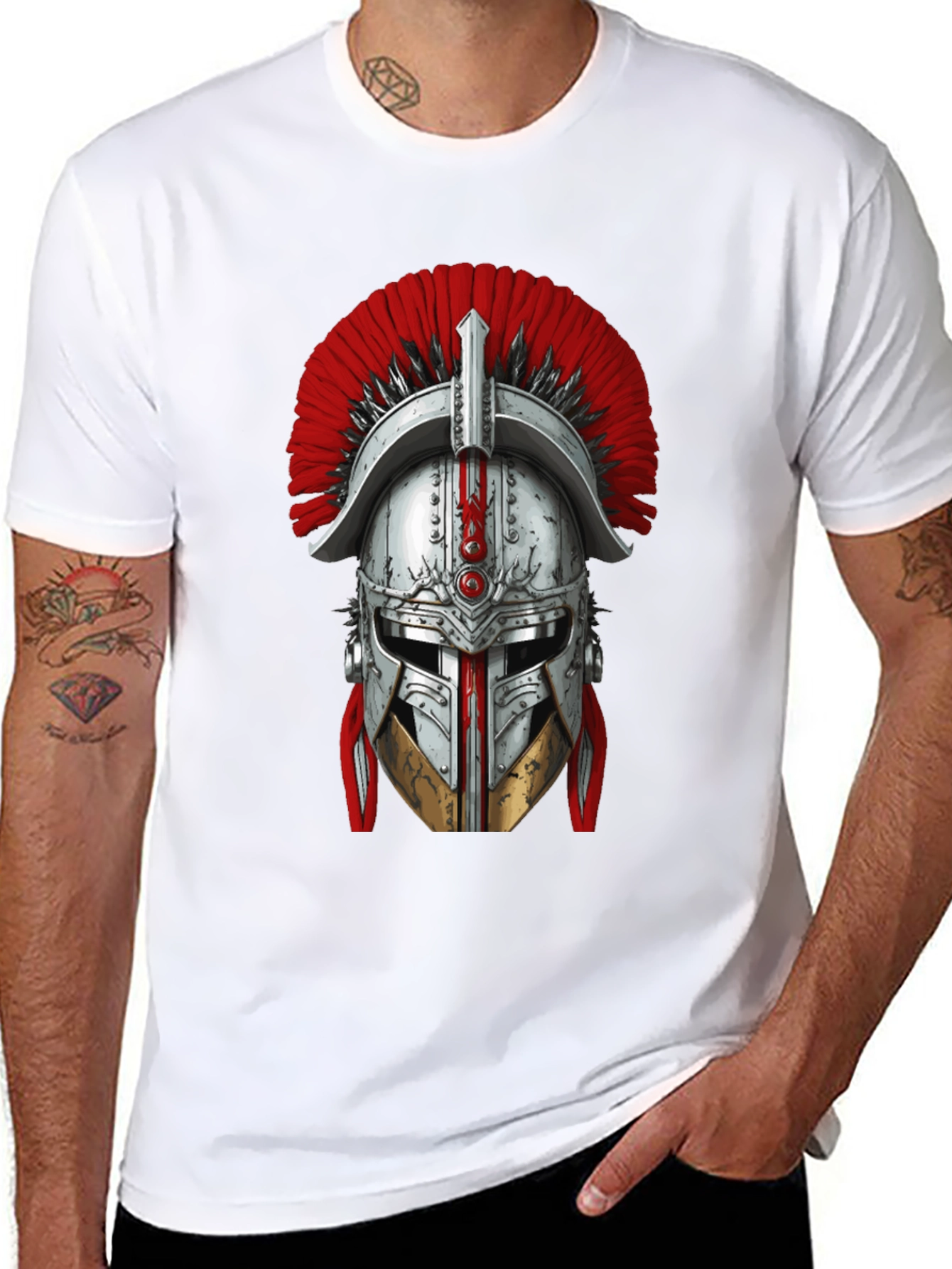 Spartan Helmet Graphic Tee - Warrior Design